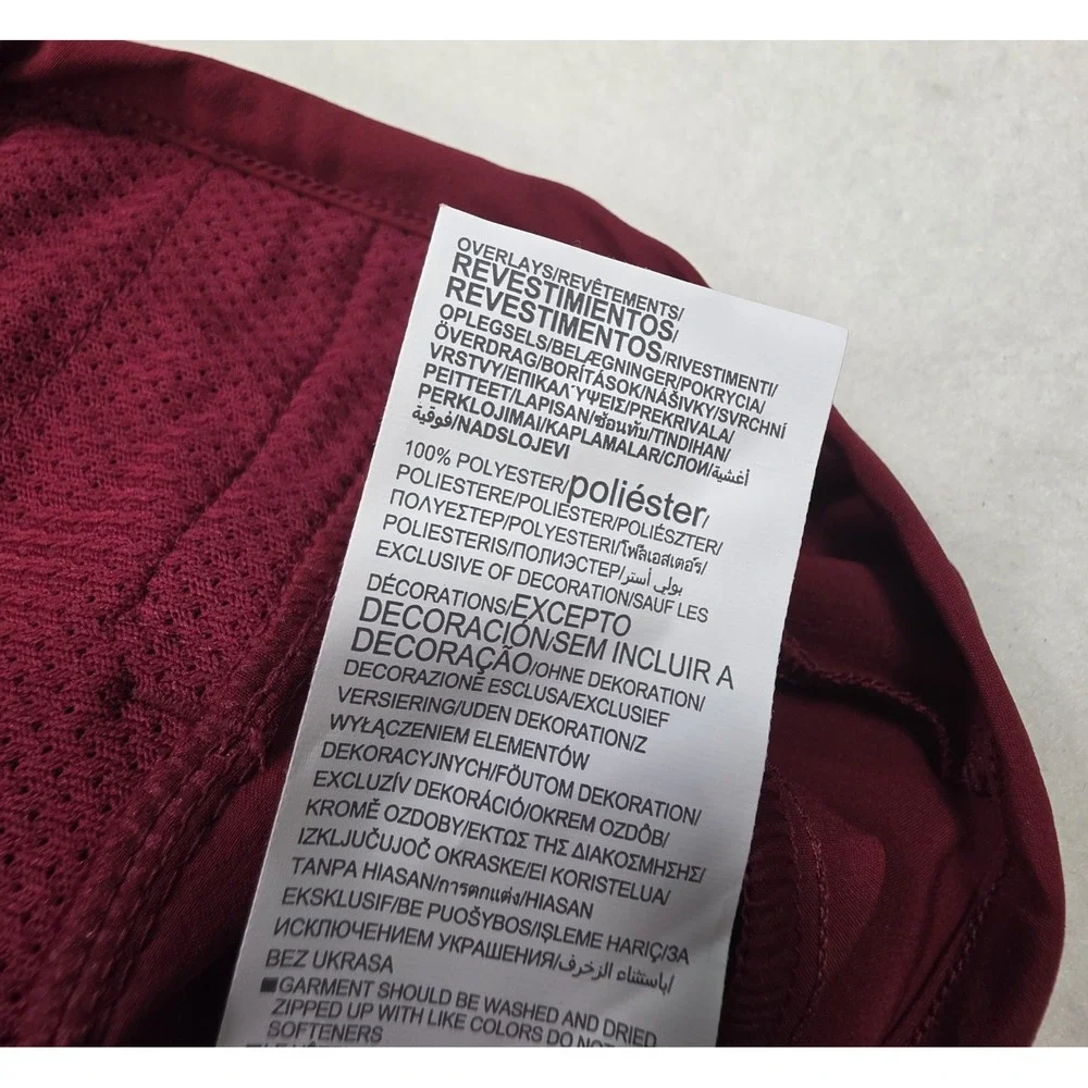 Under Armour Jacket Mens M Gray Maroon‎ Full Zip Water-Resistant Windbreaker